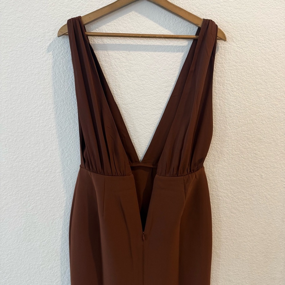 Reformation x Laura Harrier- NWOT Chocolate Brown Velda Dress- Size 6 - Picture 4 of 9